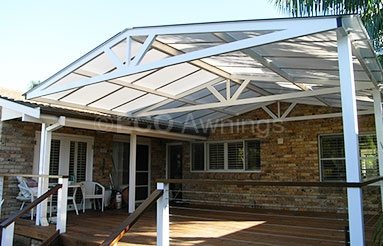 Gable roof Gable roof polycarb awning