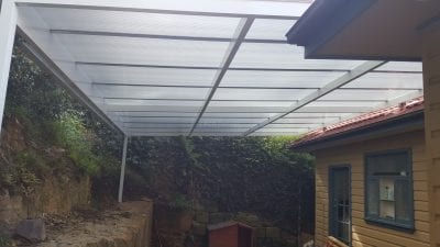 Patio covers  - White Frame Solar Ice Polycarb
