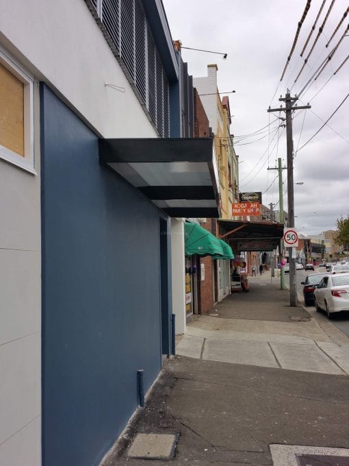 Slimline Awnings  - Black Frame  over a Door - Image 3