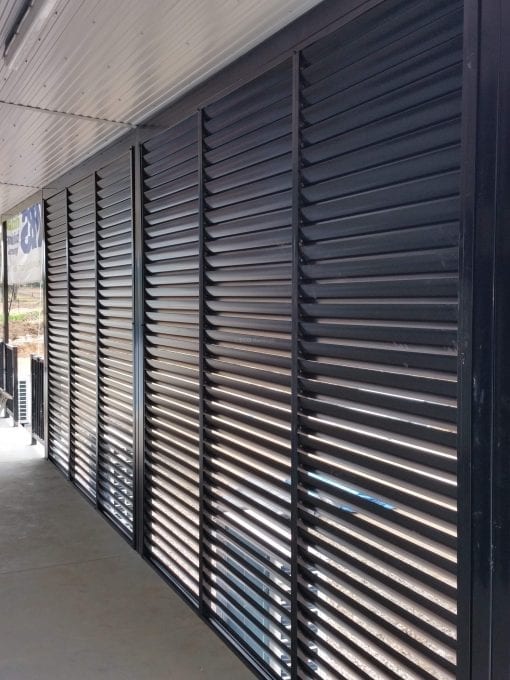 Privacy Screen Louvers  with fixed welded Louvers in a fixed frame