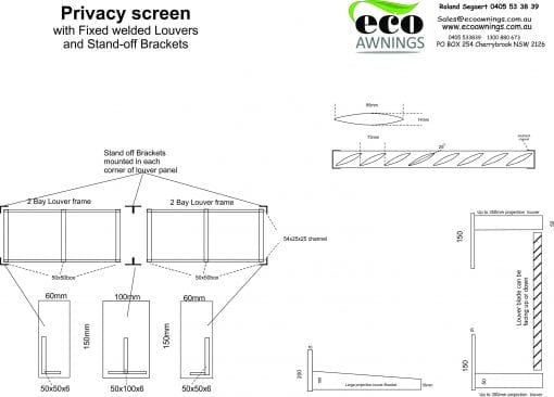 Privacy Screen Louvers  with Standoff Legs - Image 5