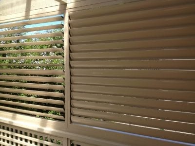 Adjustable  Privacy Screen Louvers in a fixed frame