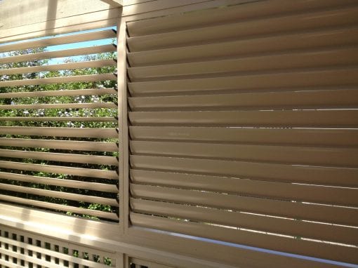 Adjustable  Privacy Screen Louvers in a fixed frame