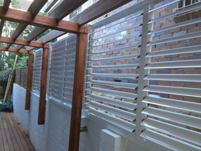 Adjustable  Privacy Screen Louvers in a fixed frame
