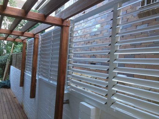 Adjustable  Privacy Screen Louvers in a fixed frame