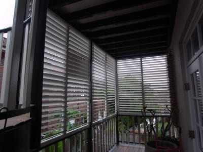 Adjustable  Privacy Screen Louvers in a fixed frame