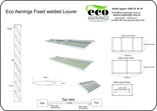 Privacy Screen Louvers  with fixed welded Louvers in a fixed frame - Image 4