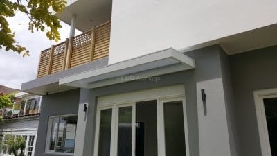 Slimline Awnings  - White Frame  over a Door