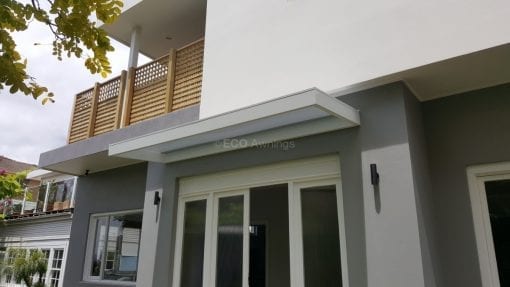 Slimline Awnings  - White Frame  over a Door
