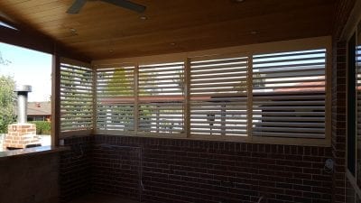 Adjustable  Privacy Screen Louvers with Sliding Panel