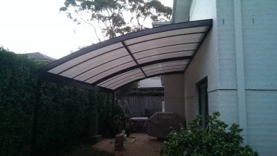 Barrow vault polycarb awning