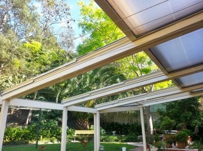 Retracta Roof The Sliding Roof System 4Bay 4Panel With angle cut out in the corners