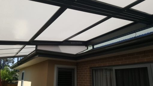 Retracta Roof Sliding Roof System 2 Bay 4 Panel with a fixed side patio attached - Image 11