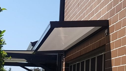 Slimline polycarb Awning