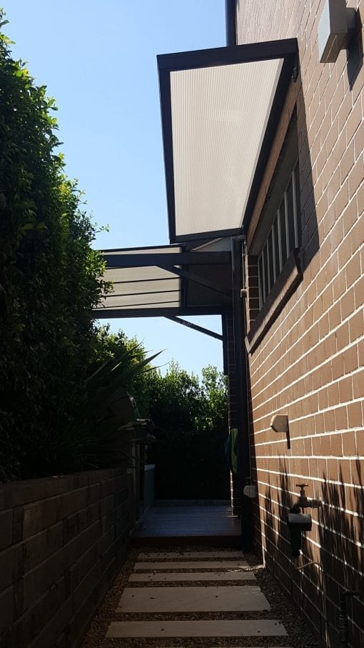 Slimline polycarb Awning