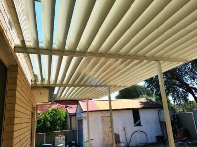 Louvre Patio cover with Adjustable 160mm  Louvers Blades  in a fixed frame