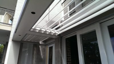 Adjustable 160mm  Louvers Blades  in a fixed frame inserted in to roof