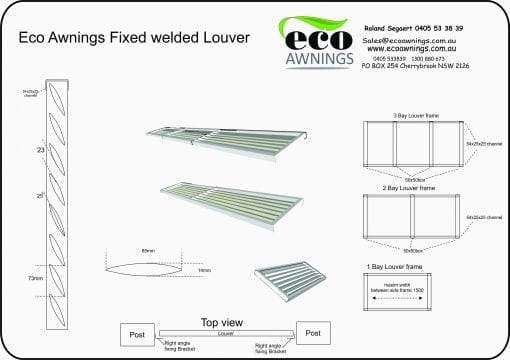 rivacy screen fixed welded louver Fence drawings