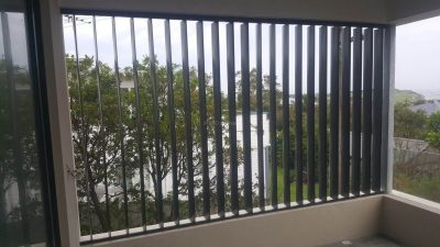 Privacy Screen  with Adjustable 160mm Vertical Louvers Blades  in a fixed frame