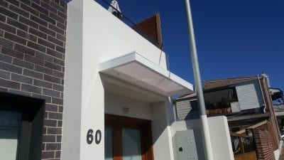 Slimline polycarb Awning