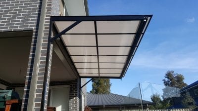 Canter Lever Twin wall Polycarb awnings