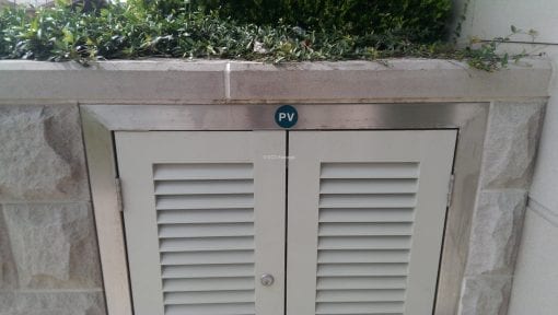 Meters in the front entrance