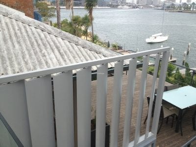 Privacy Screen  with Adjustable 160mm Vertical Louvers Blades  in a fixed frame