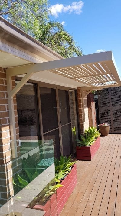 Canter Lever Louvers mounted above Glass door