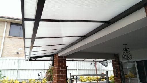 Canter Lever Twin wall Polycarb awnings