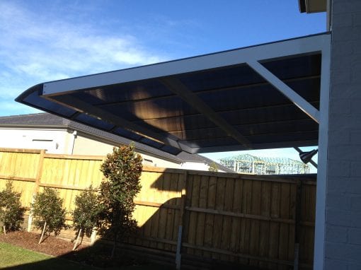 Canter Lever Twin wall Polycarb awnings with a bull nose - Image 6