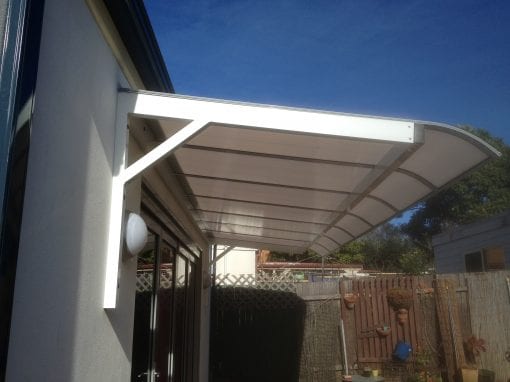 Canter Lever Twin Wall Polycarb Awnings with a bull nose - Image 2