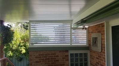 85mm adjustable louvers mounted with a pitched roof