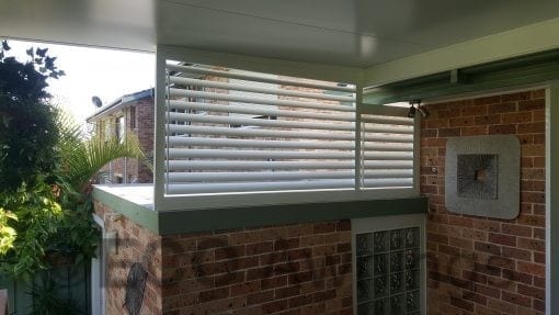 85mm adjustable louvers mounted with a pitched roof