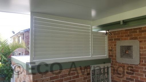 85mm adjustable louvers mounted with a pitched roof