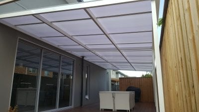 Patio Cover twinwall Polycarb white frame with white polycarb