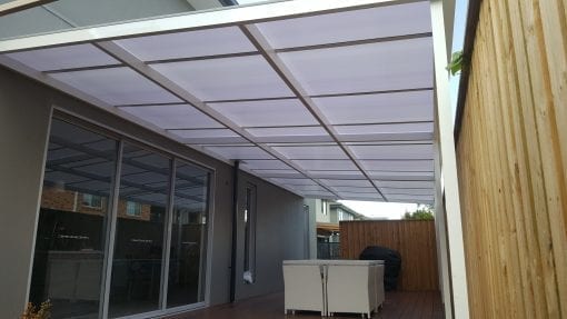 Patio Cover twinwall Polycarb white frame with white polycarb