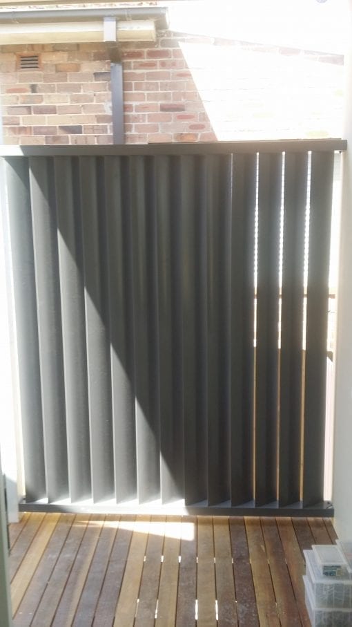 Privacy screen Louver with aluminium 160 fixed blades with top and bottom frame