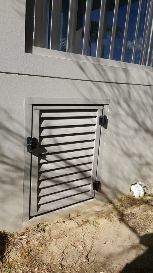 louver door for axcess under a house with a lock