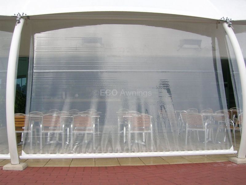 Clear plasic straight drop awnings