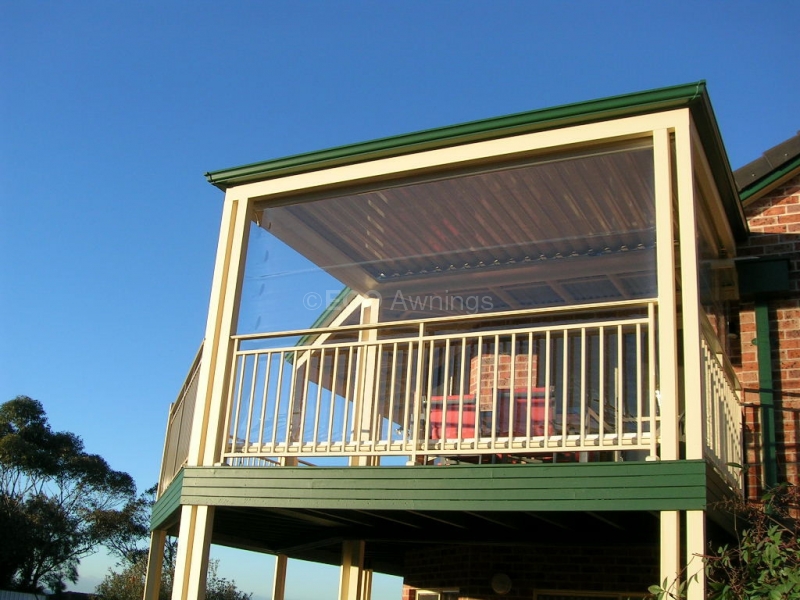 Clear plasic straight drop awnings