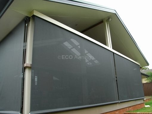 straight drop fabric awnings