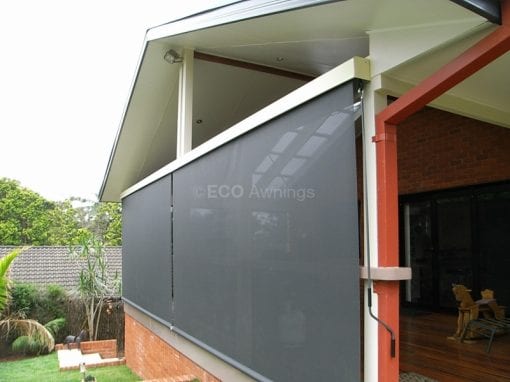 straight drop fabric awnings