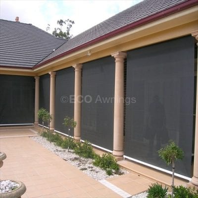 straight drop fabric awnings