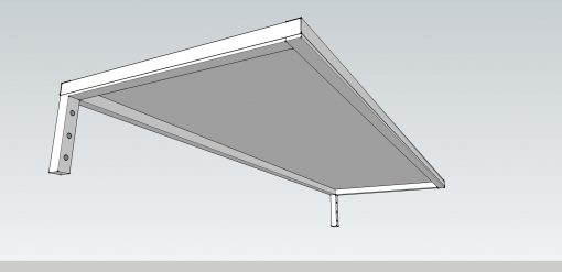 Slimline 50 Canter Lever awning with twin wall polycarb over a Door and window - Image 4