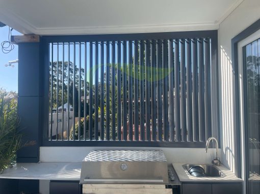 Adjustable  Privacy Screen 85mm Louvers in a fixed frame